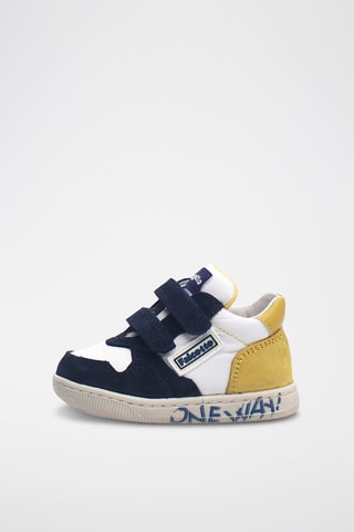 Baskets en cuir - Bleu nuit et blanc