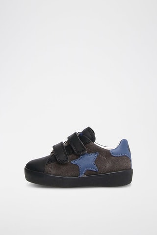 Baskets en cuir - Noir et bleu
