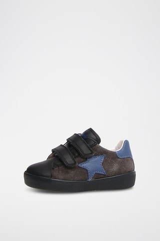 Baskets en cuir - Noir et bleu