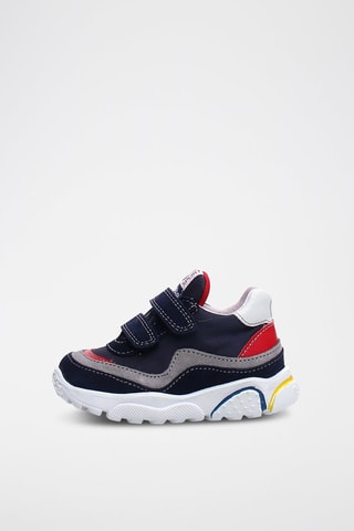 Baskets en cuir - Bleu et rouge