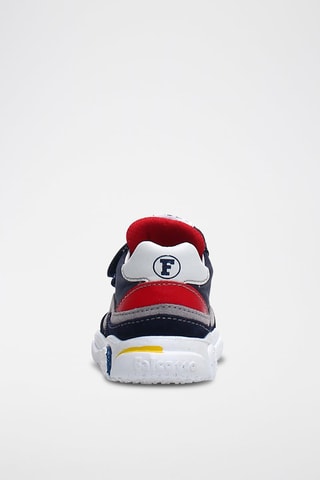 Baskets en cuir - Bleu et rouge