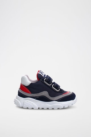 Baskets en cuir - Bleu et rouge