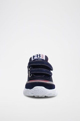 Baskets en cuir - Bleu et rouge