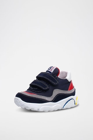 Baskets en cuir - Bleu et rouge