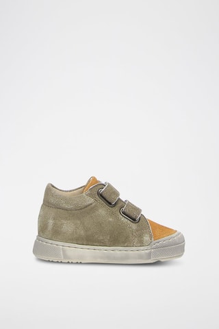 Baskets en nubuck - Vert et jaune