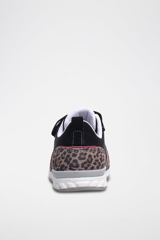 Baskets en nubuck - Noir et fuchsia