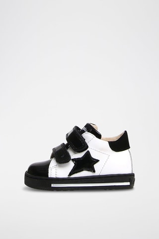 Baskets en cuir - Ecru et noir