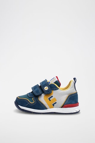 Baskets en nubuck - Bleu pétrole et gris