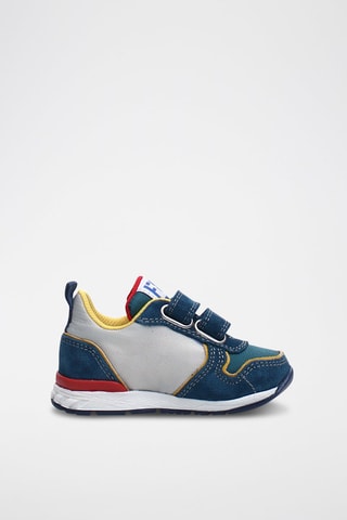 Baskets en nubuck - Bleu pétrole et gris