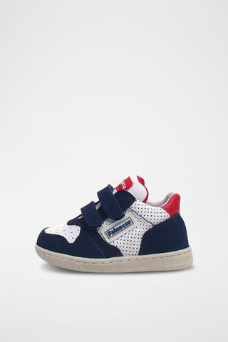 Baskets en cuir - Bleu marine et blanc