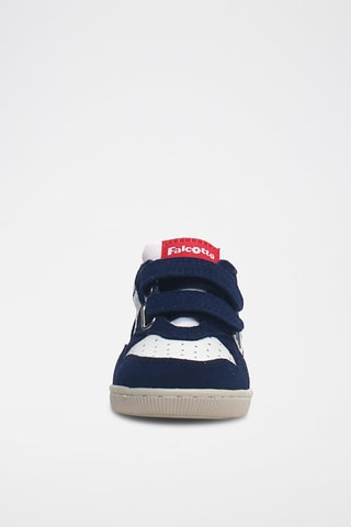 Baskets en cuir - Bleu marine et blanc