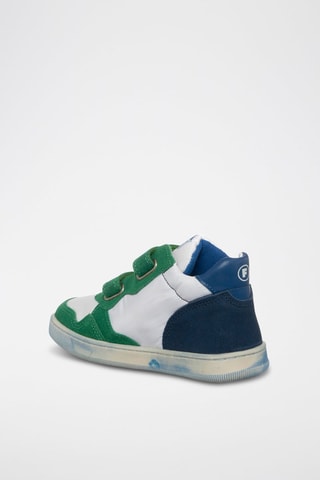 Baskets montantes en cuir - Vert et blanc