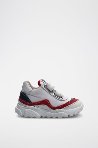 Baskets en cuir de veau - Blanc et rouge