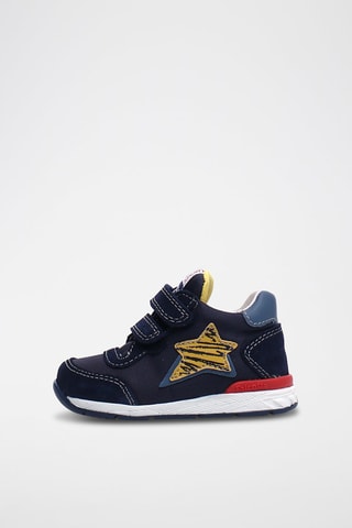 Baskets en cuir - Bleu et jaune