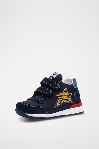 Baskets en cuir - Bleu et jaune