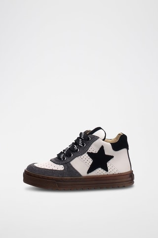 Baskets en cuir - Gris et blanc