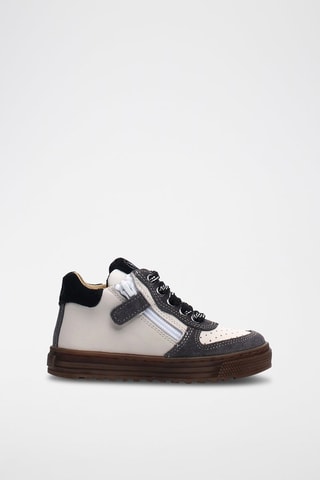 Baskets en cuir - Gris et blanc