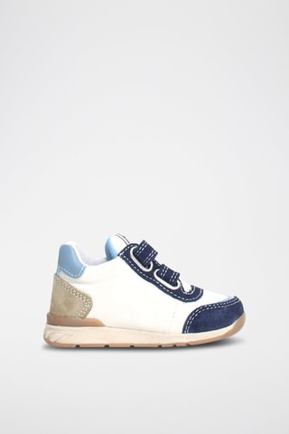 Baskets en cuir New Ferdi - Bleu marine et blanc