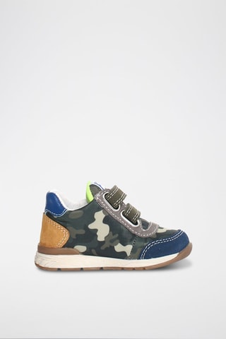 Baskets en cuir New Ferdi - Bleu et kaki