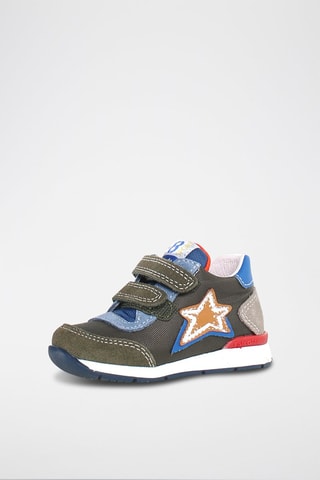 Baskets en cuir New Ferdi - Bleu et kaki
