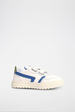 Baskets en cuir Ceonia - Ecru et bleu