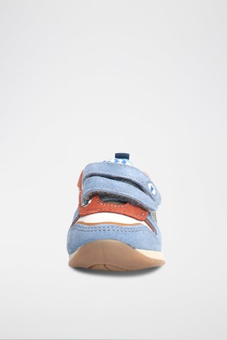Baskets en cuir Hack - Blanc et bleu