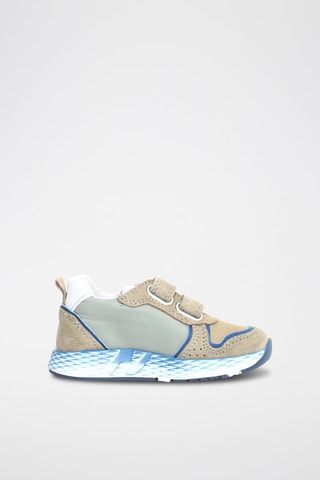 Baskets en cuir Althidon - Gris et bleu