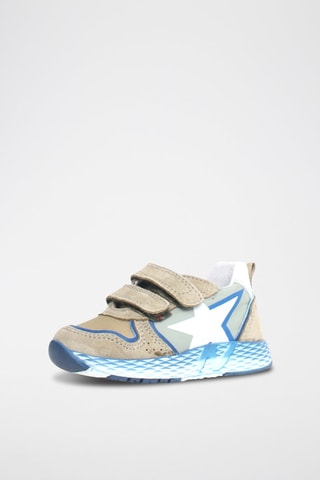 Baskets en cuir Althidon - Gris et bleu