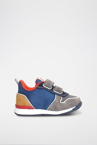 Baskets en cuir Hack - Gris foncé et bleu marine