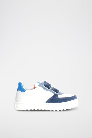 Baskets en cuir Hess - Blanc et bleu