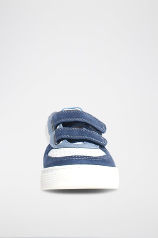 Baskets en cuir Hess - Blanc et bleu
