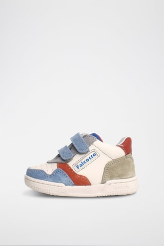 Baskets en cuir Klip - Bleu et écru