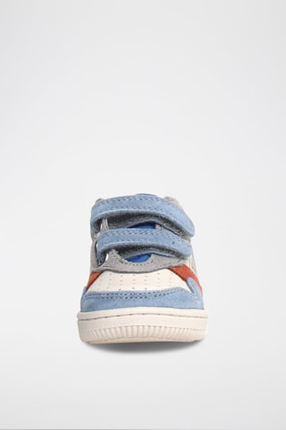Baskets en cuir Klip - Bleu et écru