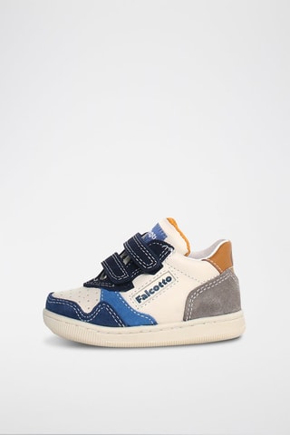 Baskets en cuir Klip - Blanc et bleu marine