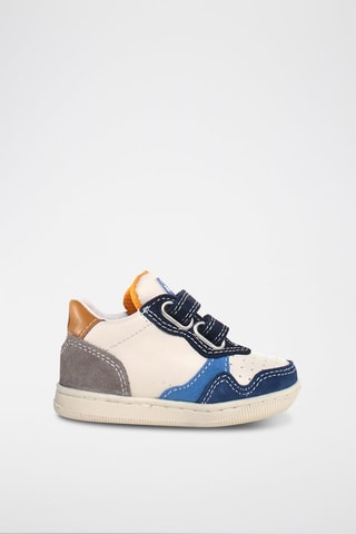 Baskets en cuir Klip - Blanc et bleu marine