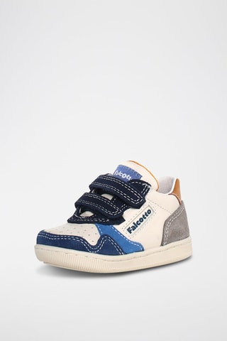 Baskets en cuir Klip - Blanc et bleu marine