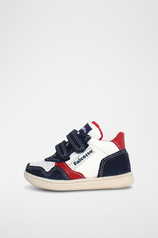 Baskets en cuir Klip - Blanc et bleu marine