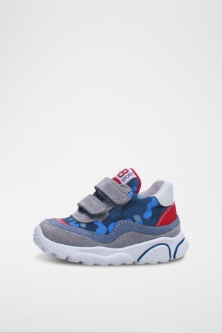 Baskets Amantea en cuir - Gris et bleu