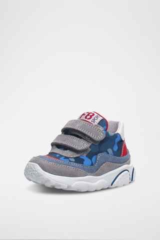 Baskets Amantea en cuir - Gris et bleu