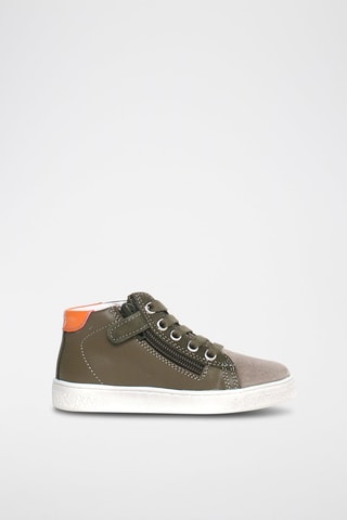 Baskets montantes en cuir Pinn - Kaki et taupe