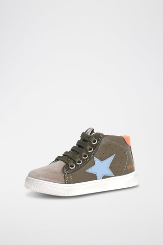 Baskets montantes en cuir Pinn - Kaki et taupe