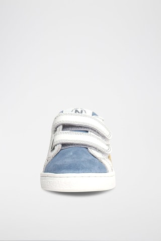 Baskets en cuir Pinn - Blanc et bleu