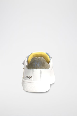 Baskets en cuir Pinn - Blanc et bleu