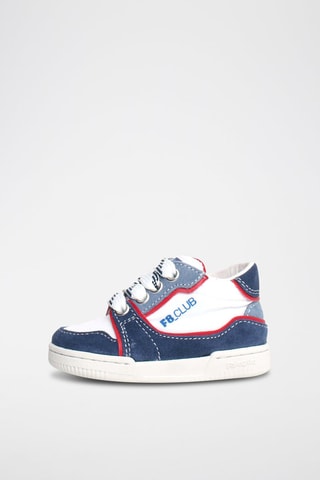 Sneakers montantes en cuir Speed - Bleu marine et blanc