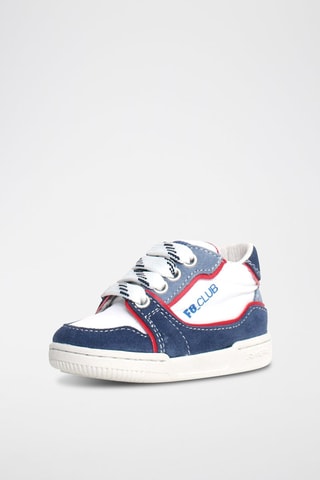 Sneakers montantes en cuir Speed - Bleu marine et blanc