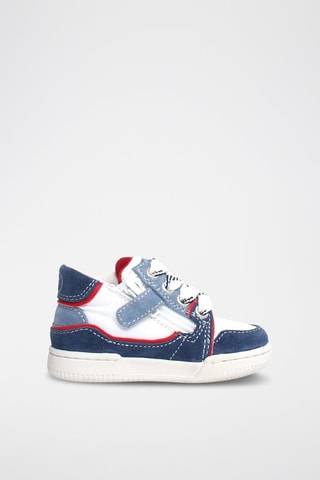 Sneakers montantes en cuir Speed - Bleu marine et blanc