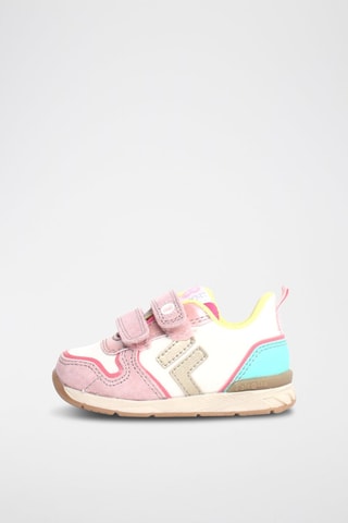 Baskets en cuir Hack - Rose et blanc