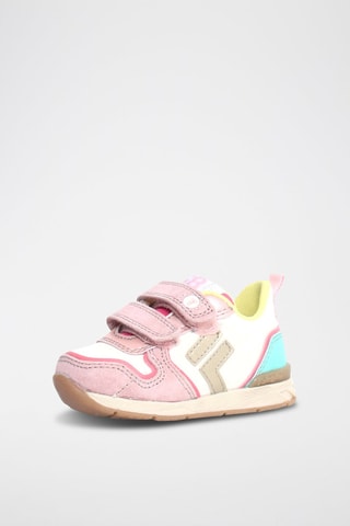 Baskets en cuir Hack - Rose et blanc