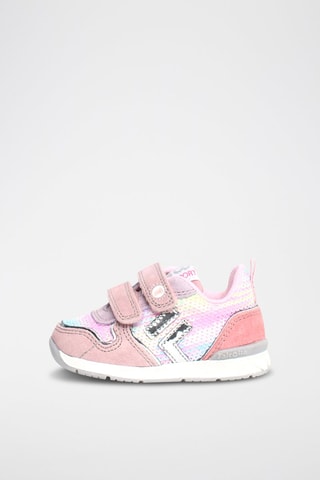 Baskets en cuir Hack - Rose et mauve