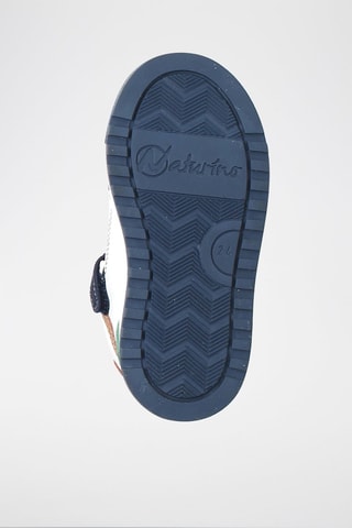 Baskets en cuir Ariton - Blanc et bleu marine
